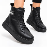 Ghete piele naturala Lille Black