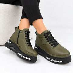 Ghete piele naturala Dare Green
