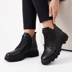 Ghete piele naturala Bodrum Black