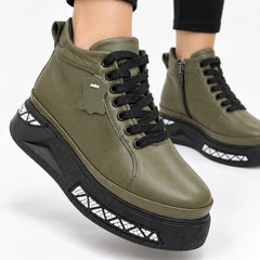 Ghete piele naturala Dare Green