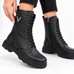 Ghete piele naturala Rennes Black