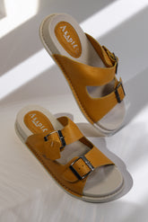 Papuci piele naturala Lucida Galben