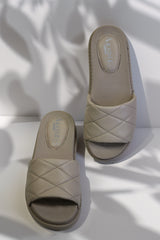 Marbella Beige genuine leather slippers