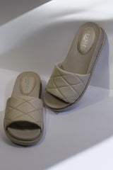 Marbella Beige genuine leather slippers