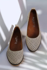 Balerini de dama piele naturala Nerisa Bej