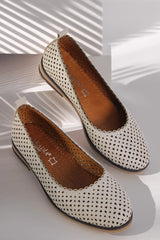 Balerini de dama piele naturala Nerisa Bej