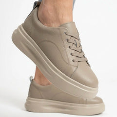 Pantofi piele naturala Italia Beige Inchis