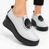 Pantofi piele naturala Roma Grey