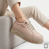 Pantofi casual damă din piele naturală roz pudră Suceava