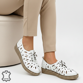Pantofi casual damă piele naturală albă Timișoara