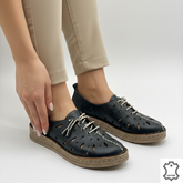 Pantofi casual damă piele naturală neagră Timișoara