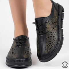 Pantofi de damă fără toc de culoare neagră model Brăila