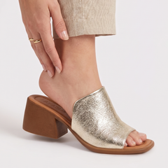 Papuci piele naturala Viva Gold
