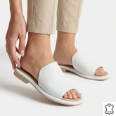 Papuci damă albi din piele naturală Buzău