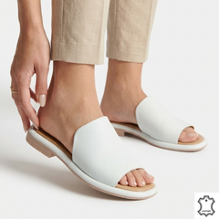 Papuci damă albi din piele naturală Buzău