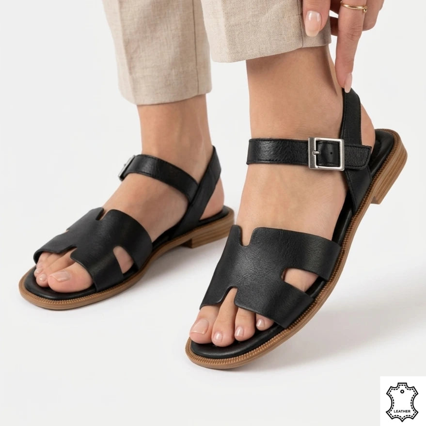 Sandale damă negre piele naturală Botoșani