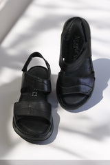 Women's sandals with straps, natural leather, Sienna, Navy blue