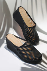 Saboti cu platforma piele naturala Solara Negru