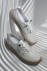 Pantofi casual dama eleganta piele naturala Solaris Alb