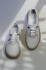 Pantofi casual dama eleganta piele naturala Solaris Alb