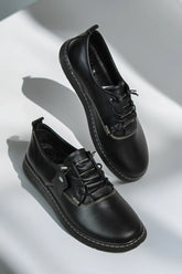 Pantofi casual dama eleganta piele naturala Solaris Negru