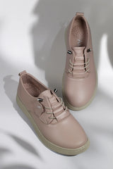 Pantofi casual dama eleganta piele naturala Solaris Roz Pudra