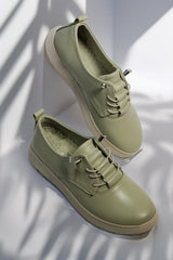 Pantofi casual dama eleganta piele naturala Solaris Verde Avocado