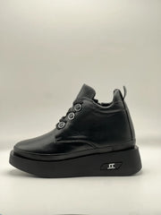 Ghete piele naturala Nuts Black