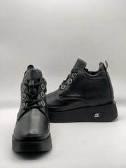 Ghete piele naturala Nuts Black