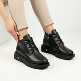 Ghete piele naturala Nuts Black