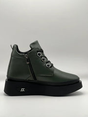 Ghete piele naturala Nuts Green