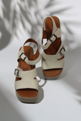 Sandale dama cu toc piele naturala Ventora Bej