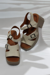 Sandale dama cu toc piele naturala Ventora Bej