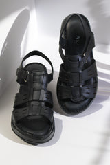 Classic women's sandals in natural leather Vivara navy blue