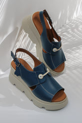 Sandale dama sportiv piele naturala Zephira albastra