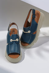 Sandale dama sportiv piele naturala Zephira albastra