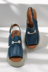 Sandale dama sportiv piele naturala Zephira albastra