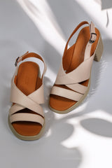 Sandale piele naturala Nacar Pudra image 0