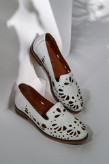 Balerini piele naturala Teresa 3 Alb image 1