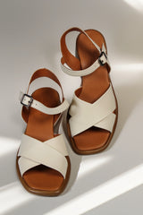 Sandale piele naturala Olas Bej image 2