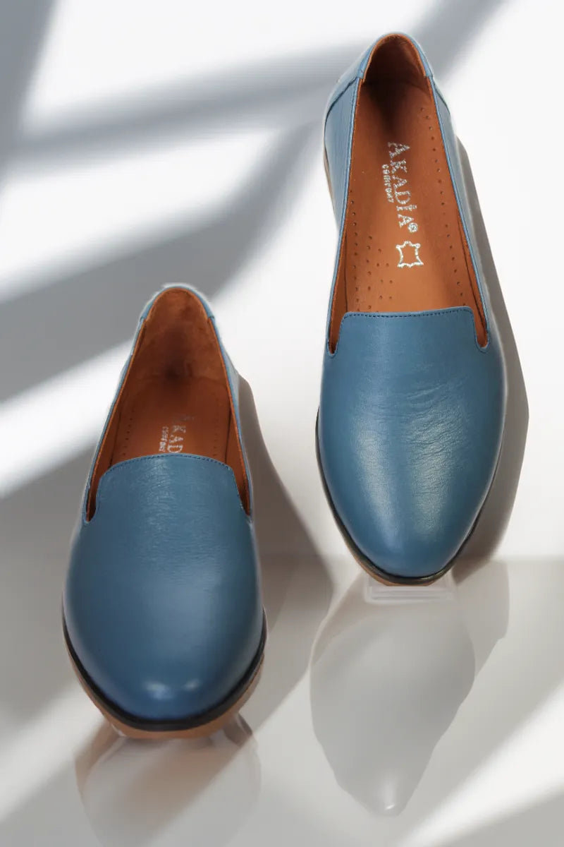 Balerini piele naturala Svetlana Albastra image 2