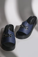 Papuci piele naturala Arden Bleumarin