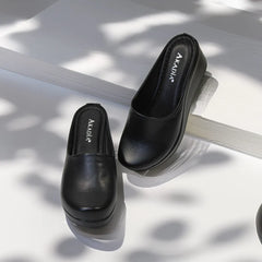 Saboti cu platforma piele naturala Aurelia Negru