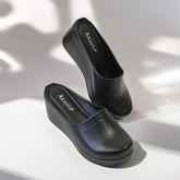 Saboti cu platforma piele naturala Aurelia Negru