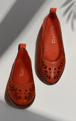 Balerini piele naturala Teresa 2 Orange image 2