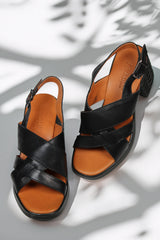 Sandale piele naturala Orion Negru image 3