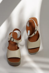 Sandale piele naturala Luzia Bej image 2