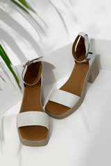 Sandale dama cu toc piele naturala Brisa 2 Alb