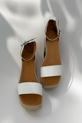 Sandale dama cu toc piele naturala Brisa 2 Alb