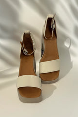 Sandale dama cu toc piele naturala Brisa 2 Bej